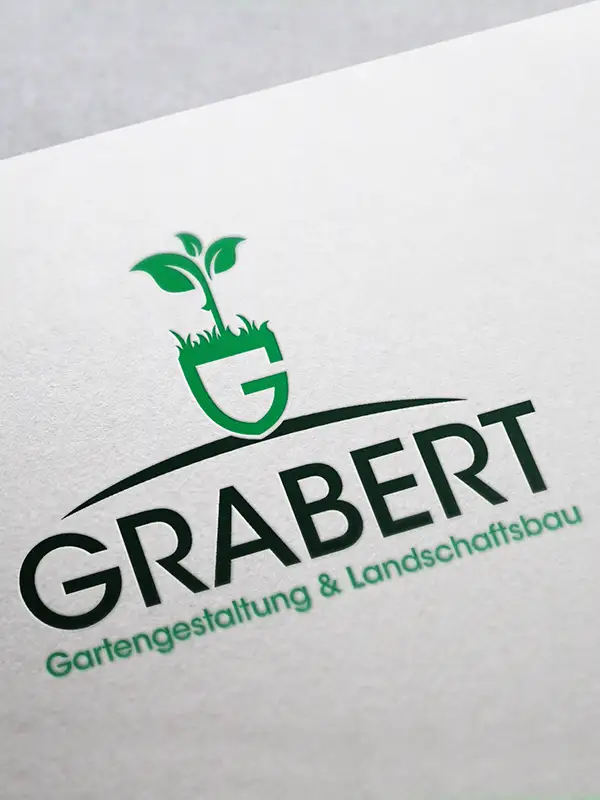 Corporate Design für Grabert Gartengestaltung, Murr. Logo und Geschäftsausstattung – hier als Letterpress veredelt.