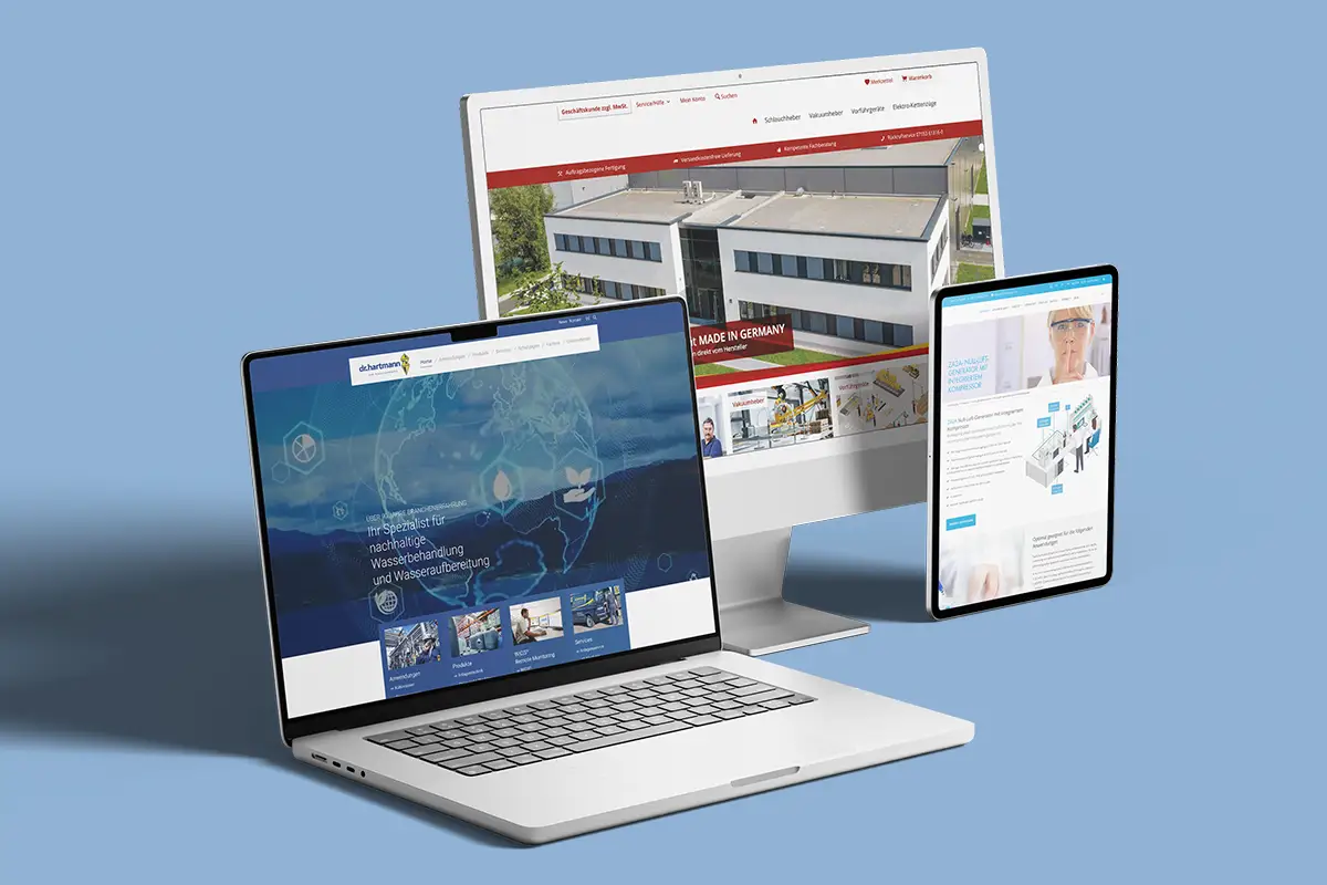 Websites, Shopware-Shops und Landingpages für Stuttgarter Unternehmen. Die sehen nicht nur gut aus. Die bringen auch Anfragen.